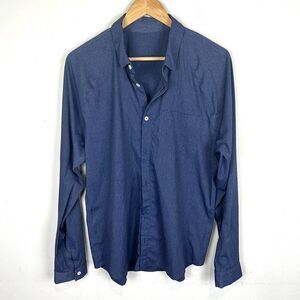 Lululemon Blue Reflective‎ Striped Button Up Shirt Mens L Read